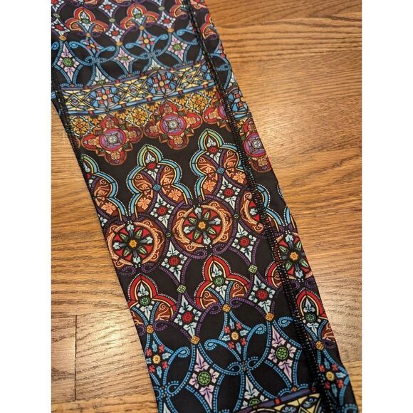 PRISMSPORT Stained Glass Capris Capri Leggings Rainbow colors Size L - Picture 3 of 12